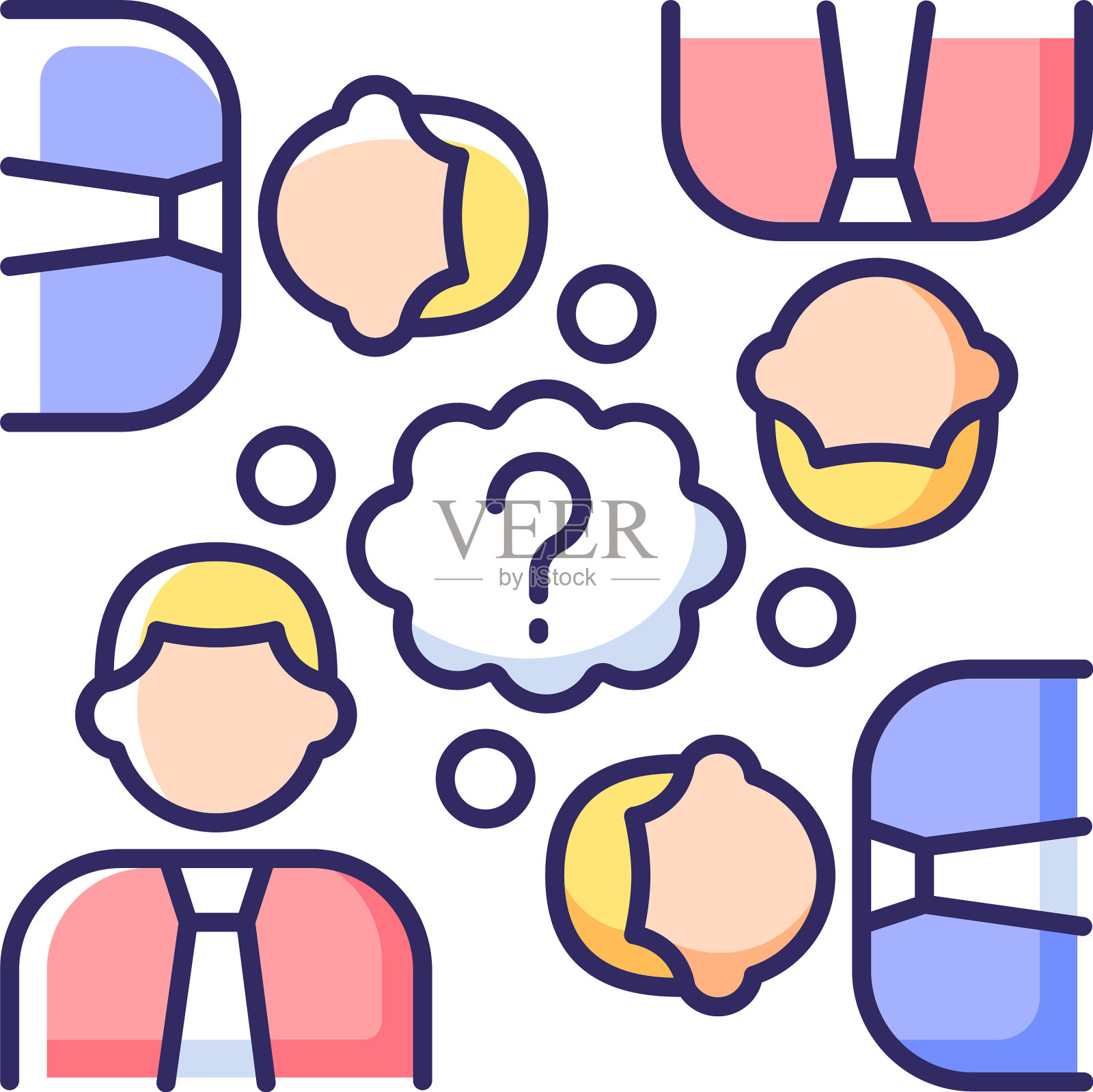 集体思考RGB颜色图标图标素材