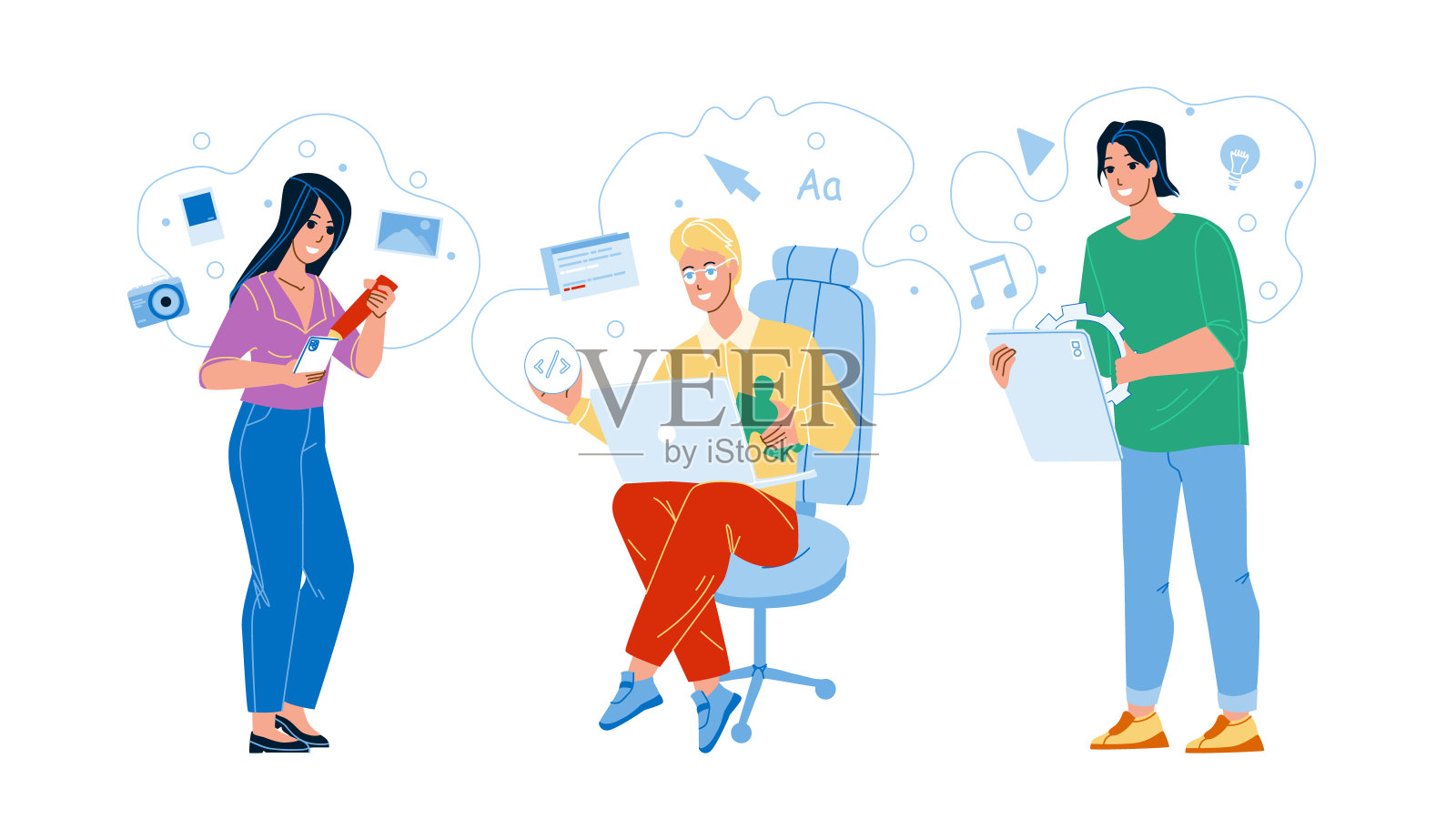 用户生成内容Ugc工人业务向量插画图片素材