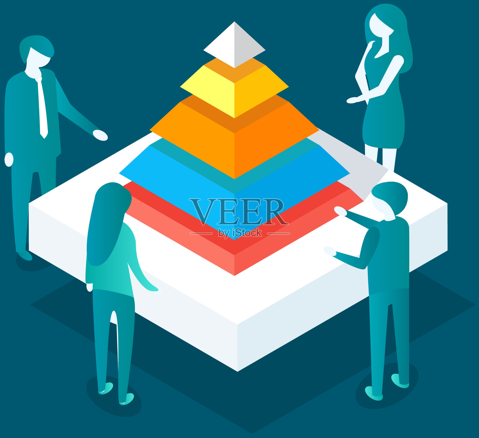 员工分析统计指标和业务数据。角色与市场调研一起工作插画图片素材