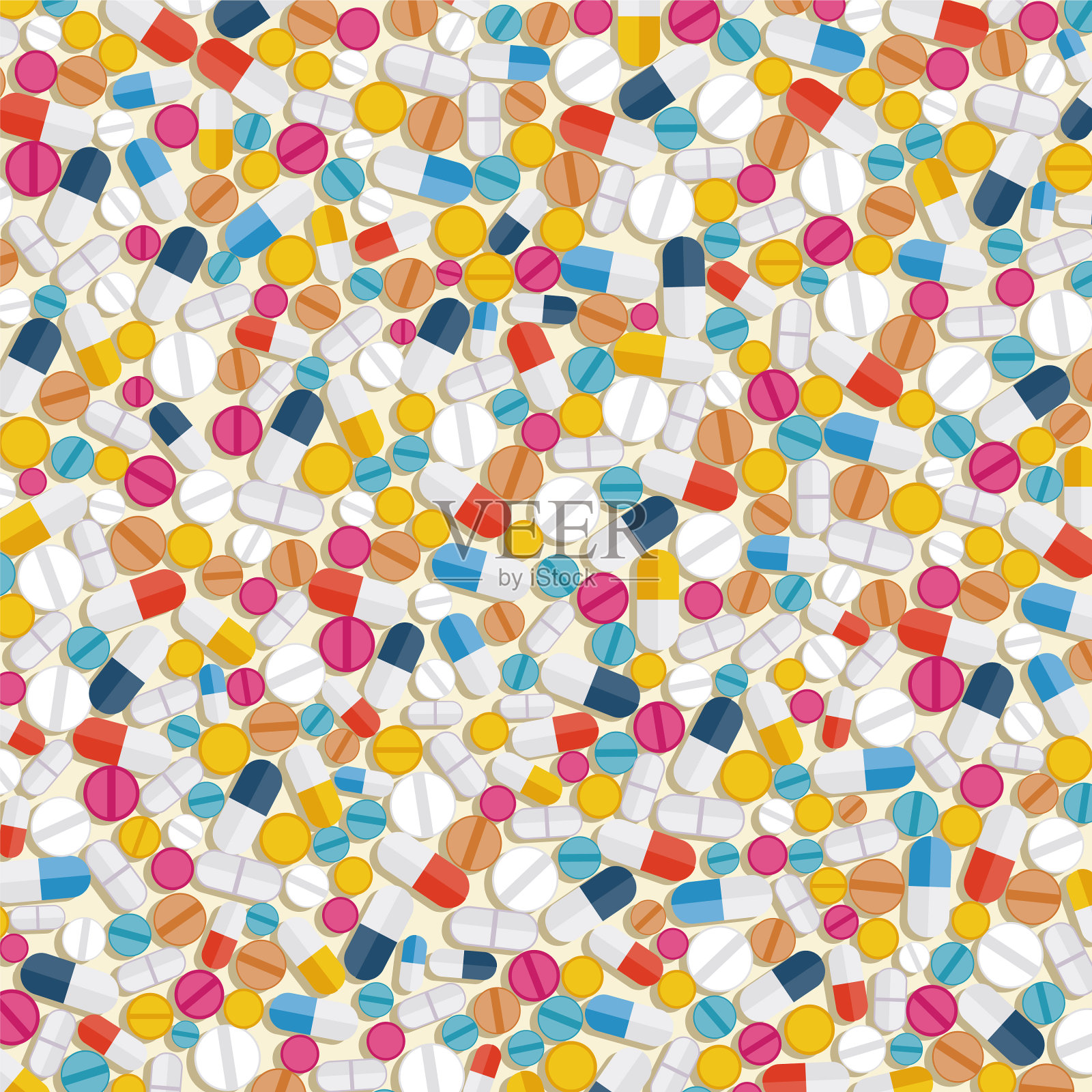 医学维生素和药片的背景插画图片素材