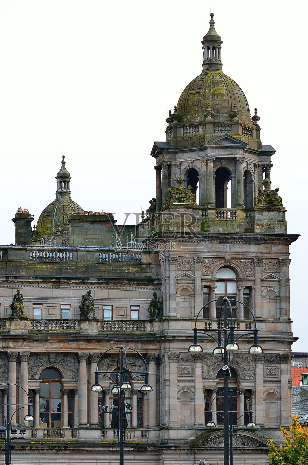 位于苏格兰格拉斯哥乔治广场的市政厅照片摄影图片