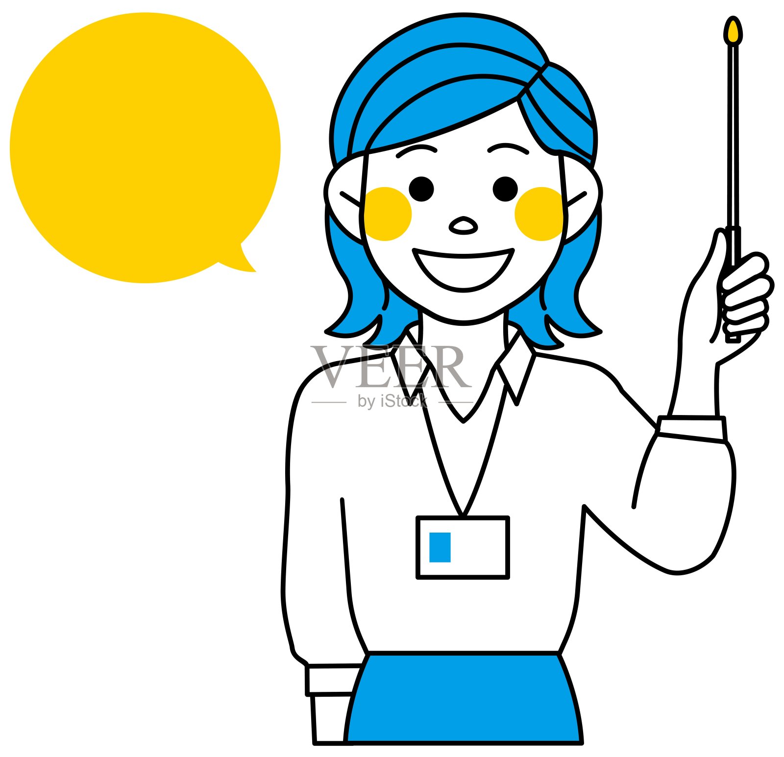 一个女人和演讲气球插画图片素材