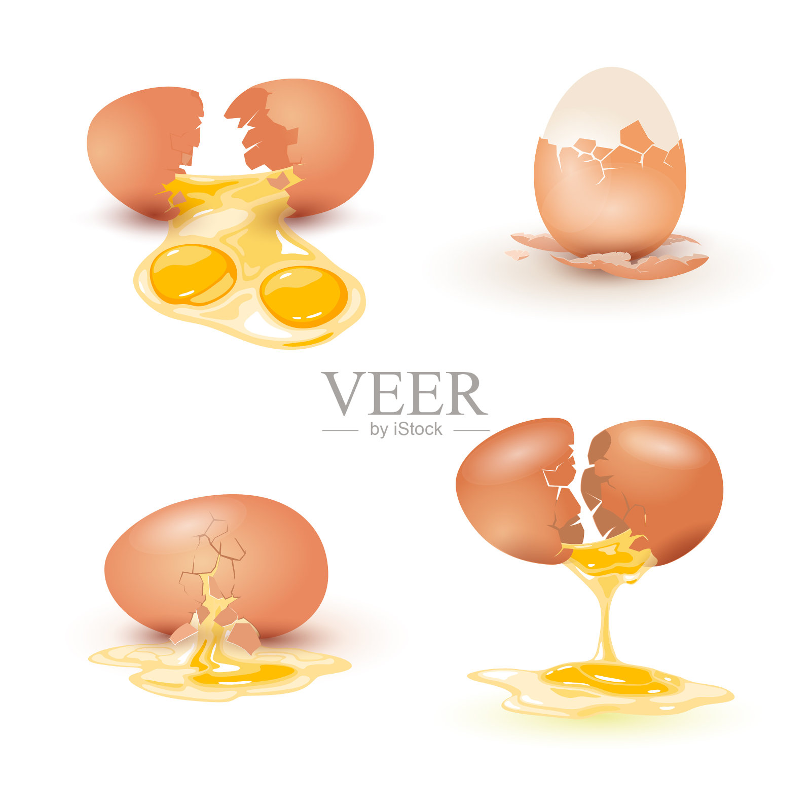 卡通鸡蛋套装插画图片素材