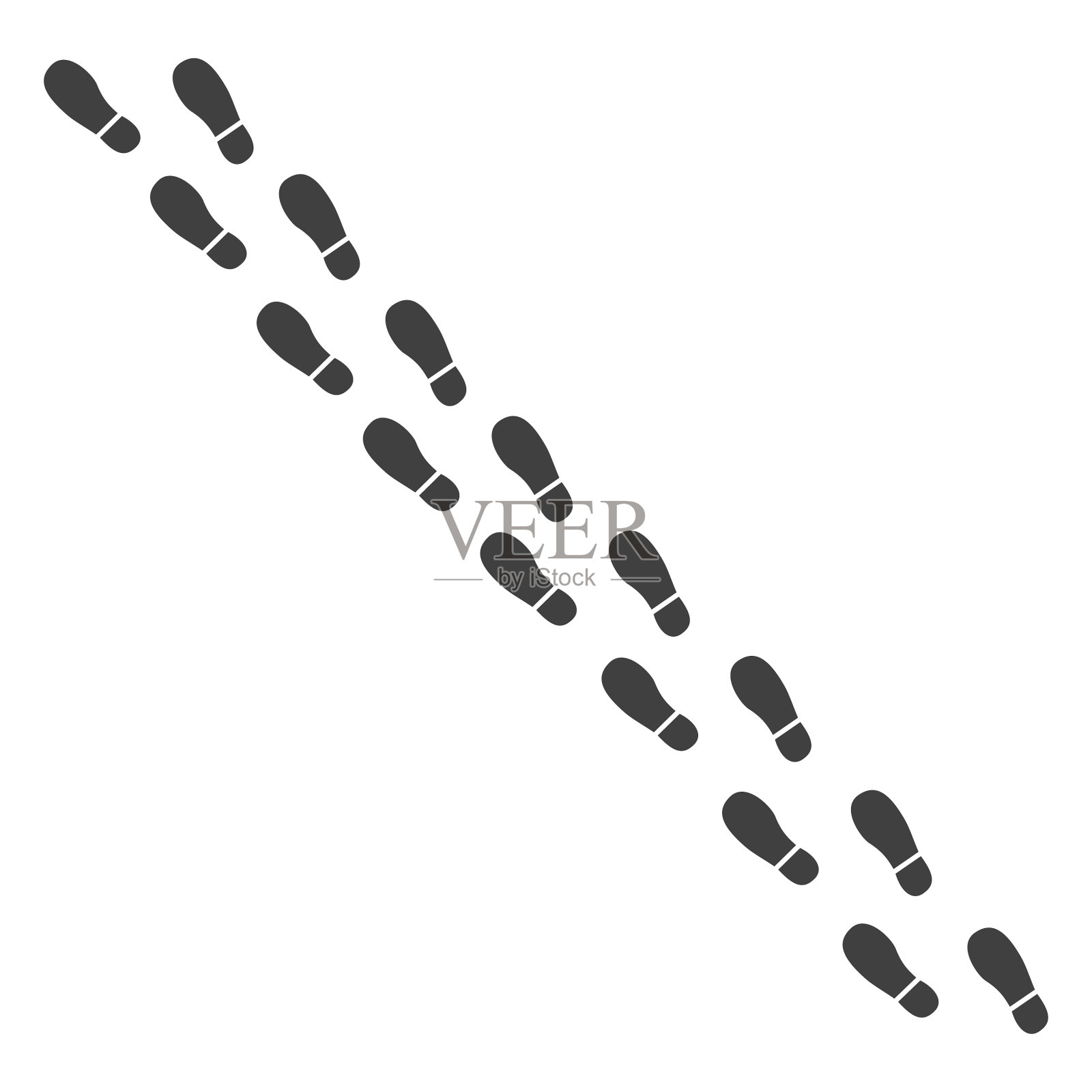 人类足迹图标印鞋路插画图片素材