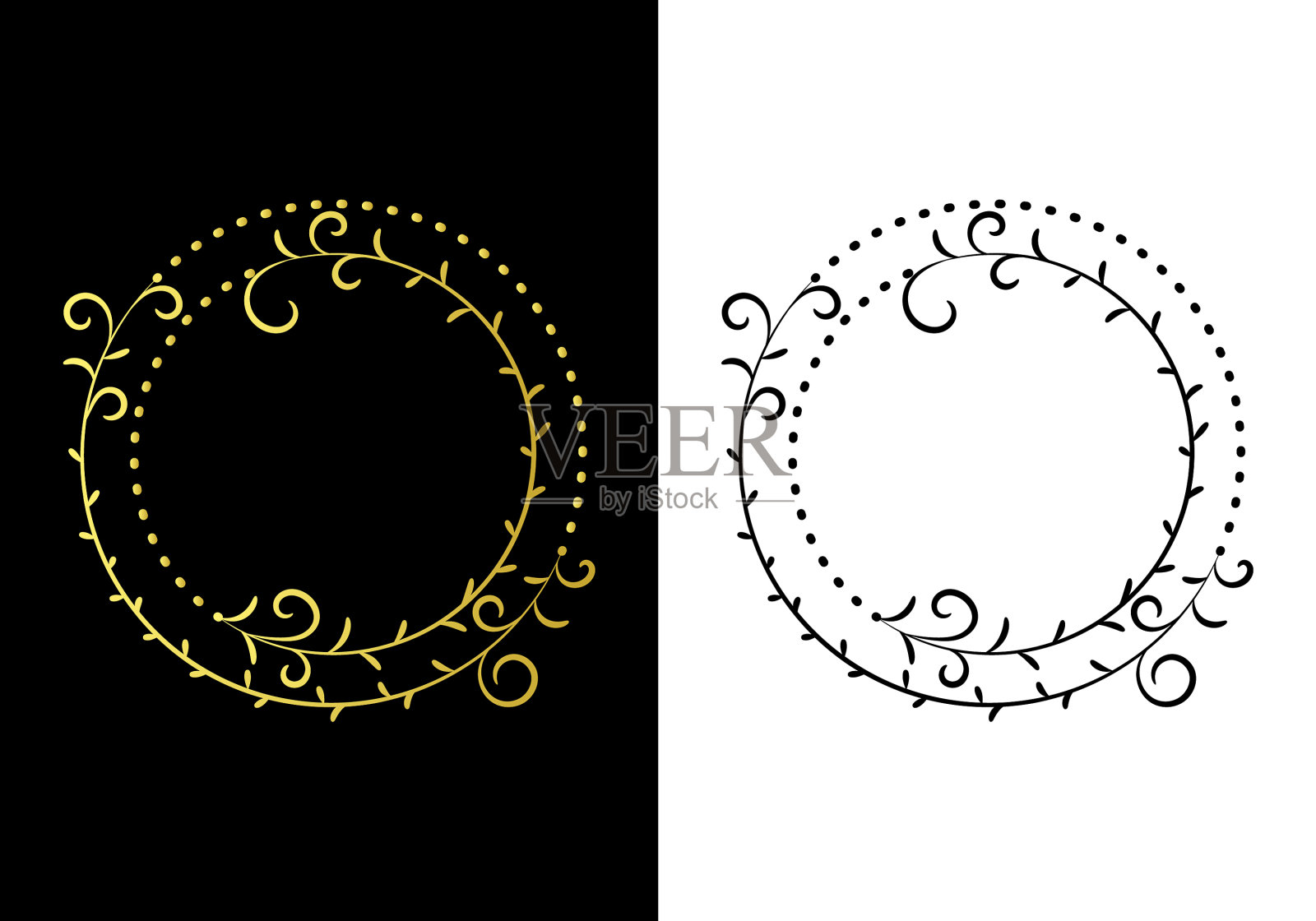 花圈元素标志标识模板斯托克插画图片素材