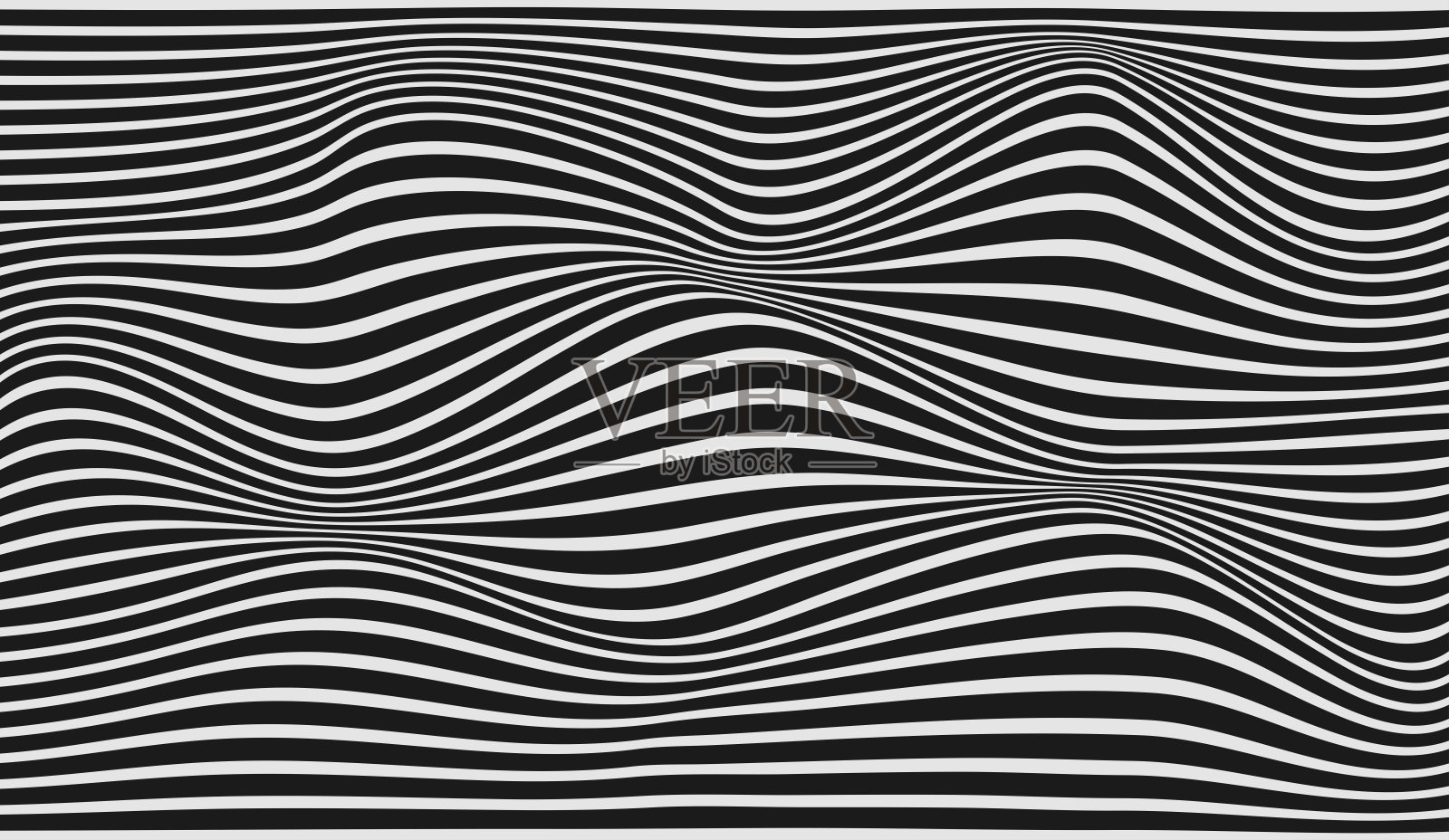 抽象的波纹或白色线条图案与波浪形的活力制作在黑暗的背景和纹理。矢量插图EPS 10。现代平面设计。2020年的趋势。为桌面壁纸。背景。插画图片素材