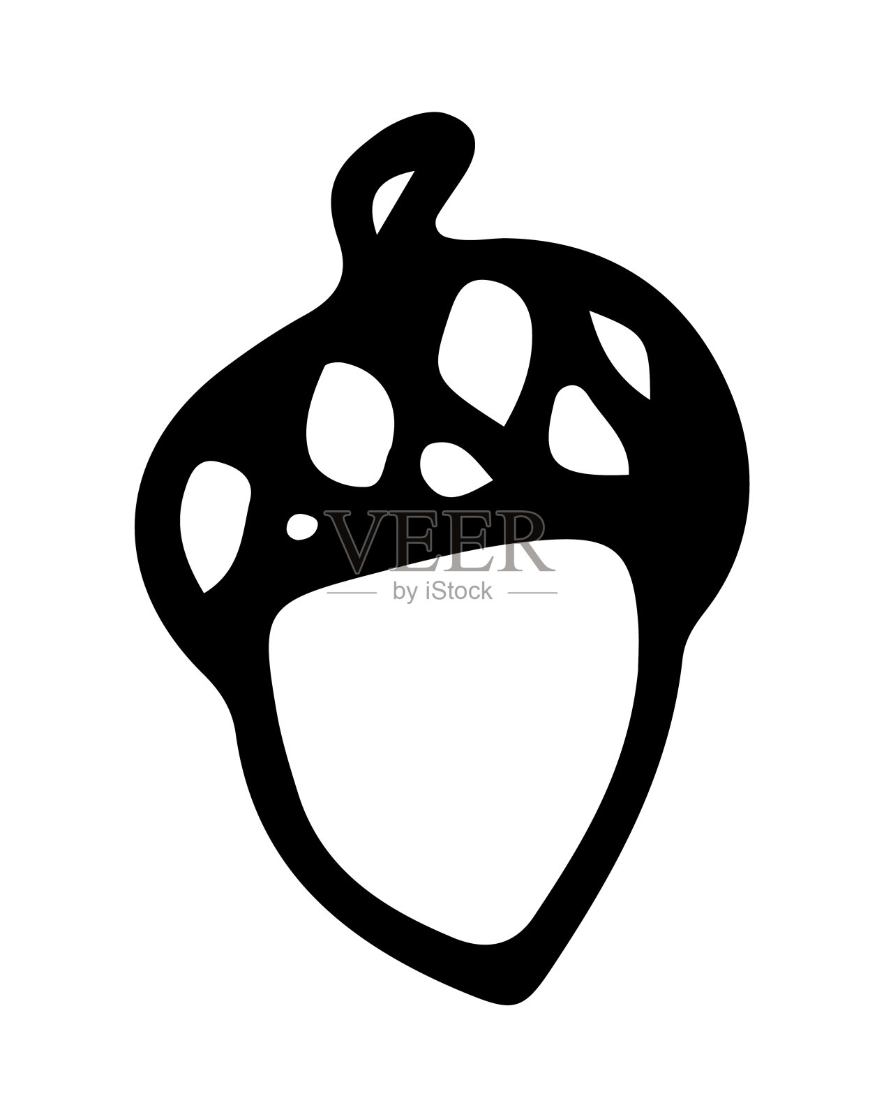 橡子手绘涂鸦草图孤立在白色背景插画图片素材