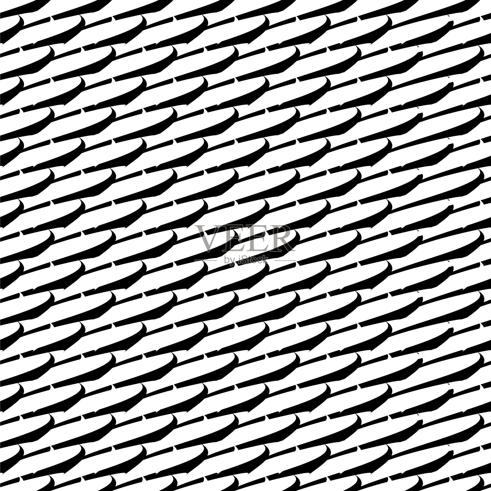 黑白单色无缝重复插画图片素材