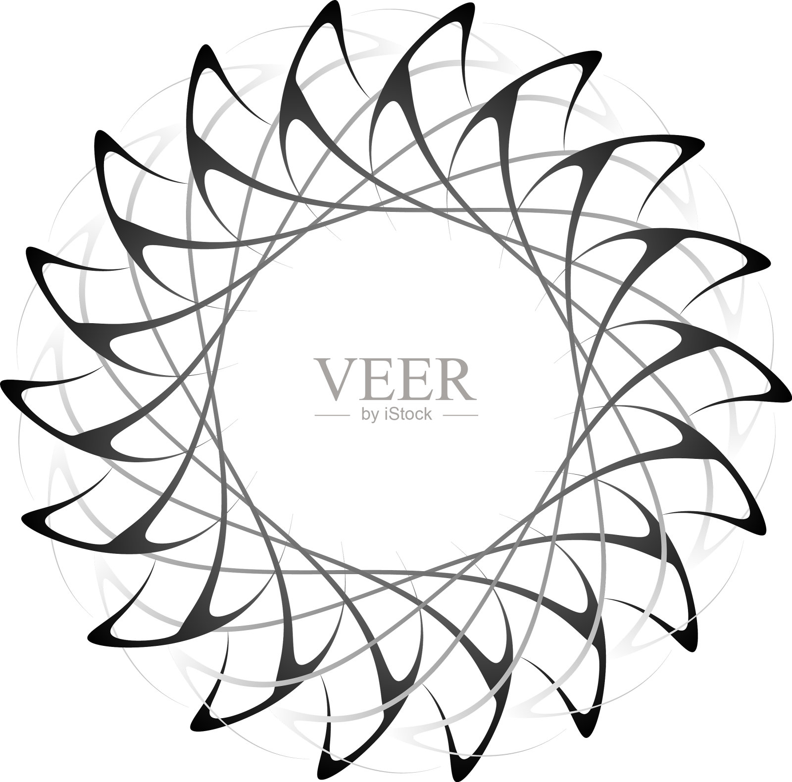 圆形径向图标图案曼荼罗形状漩涡插画图片素材