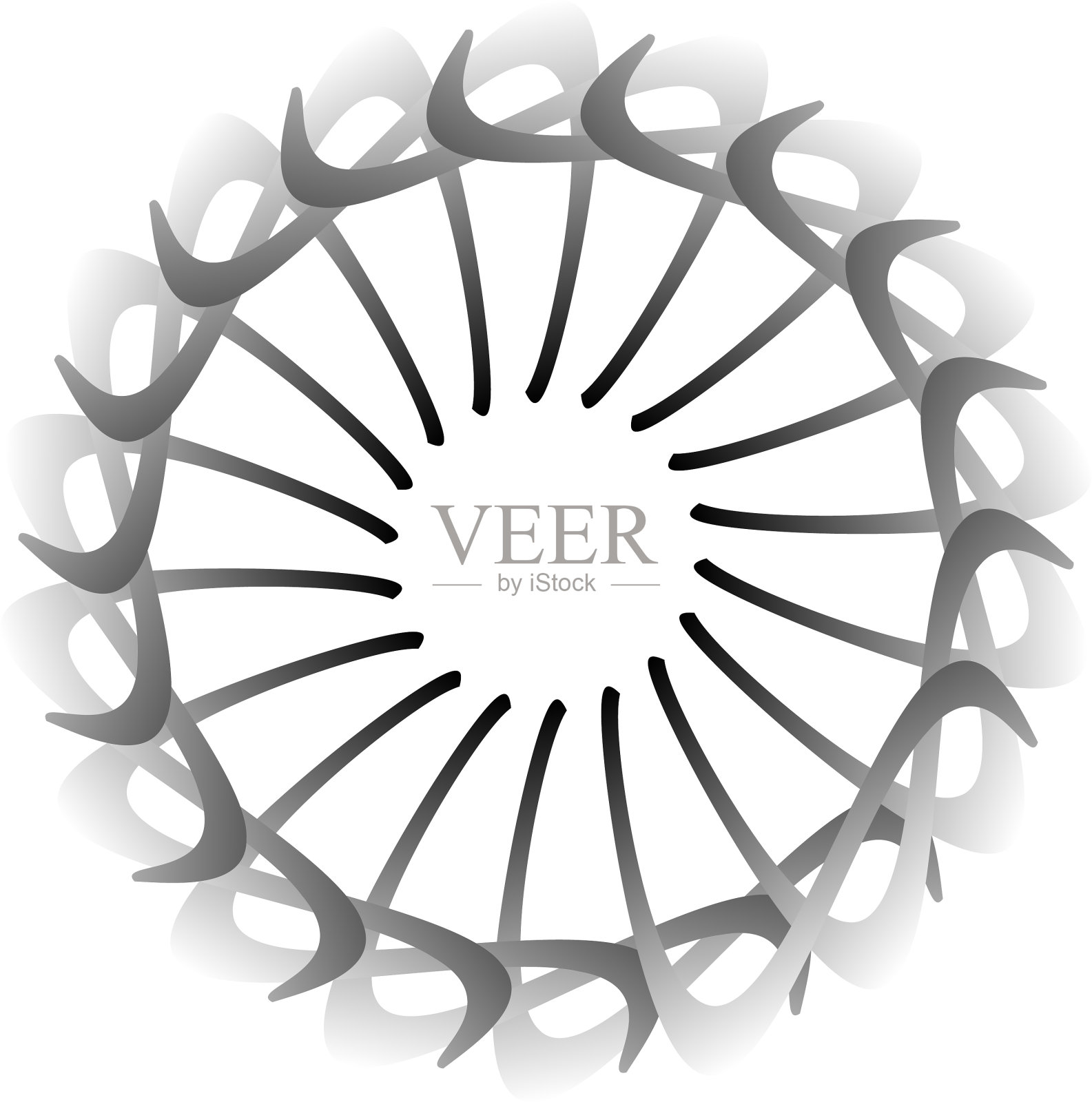 圆形径向图标图案曼荼罗形状漩涡插画图片素材