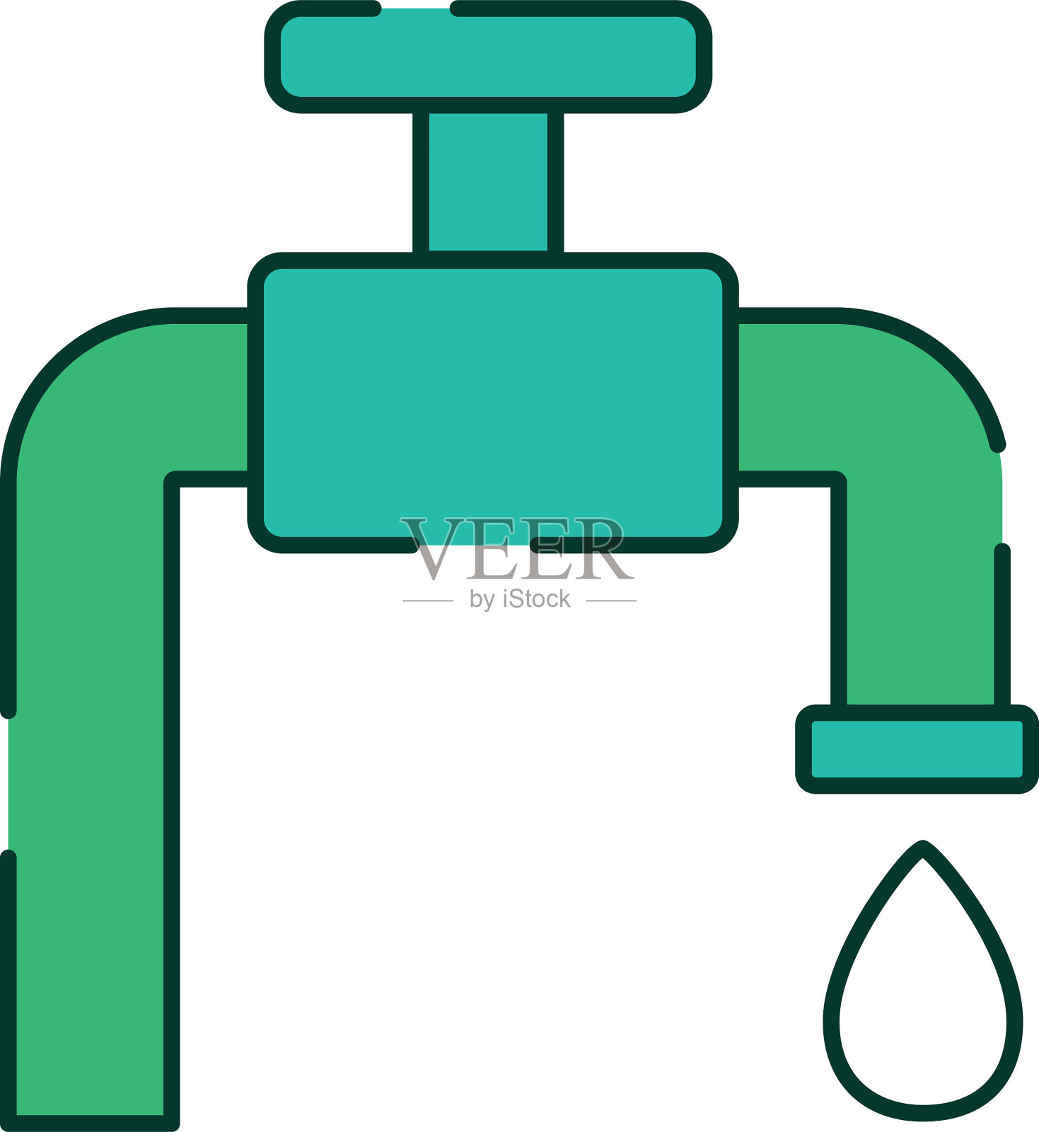 水龙头的绿色设计元素图片