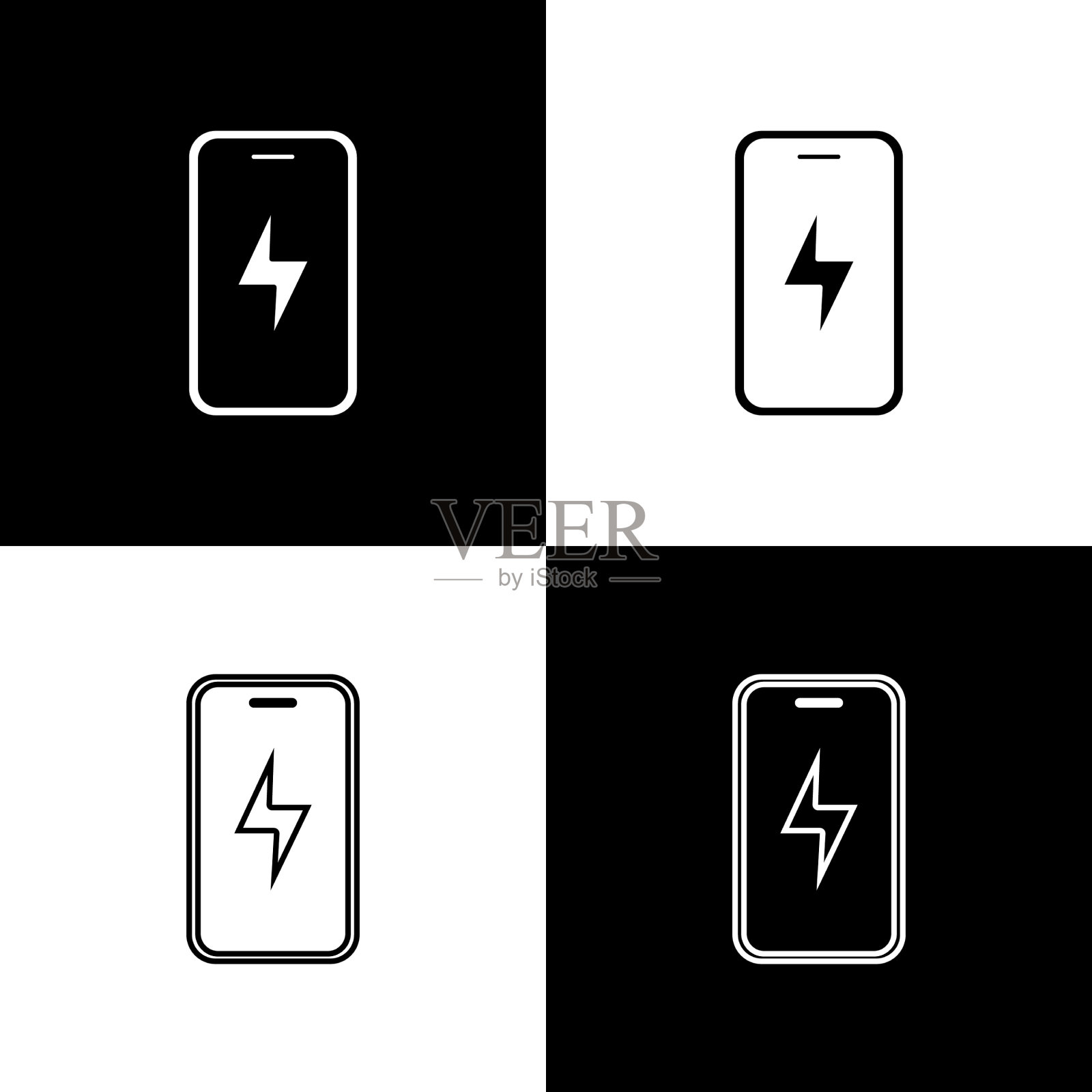 设置智能手机充电电池图标隔离图标素材