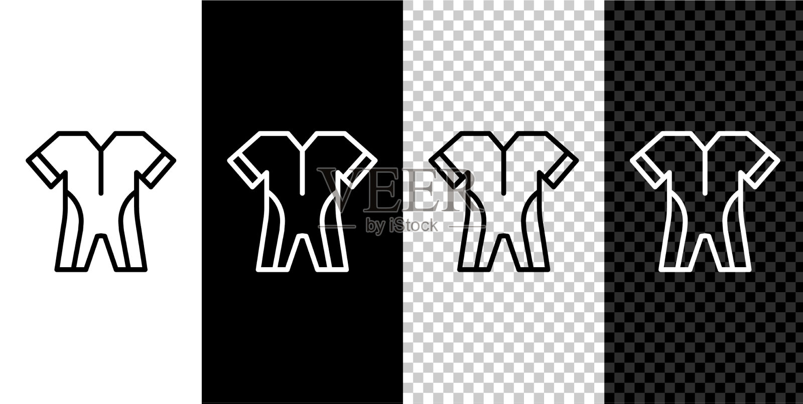 为带水肺潜水的图标设置隔离线图标素材