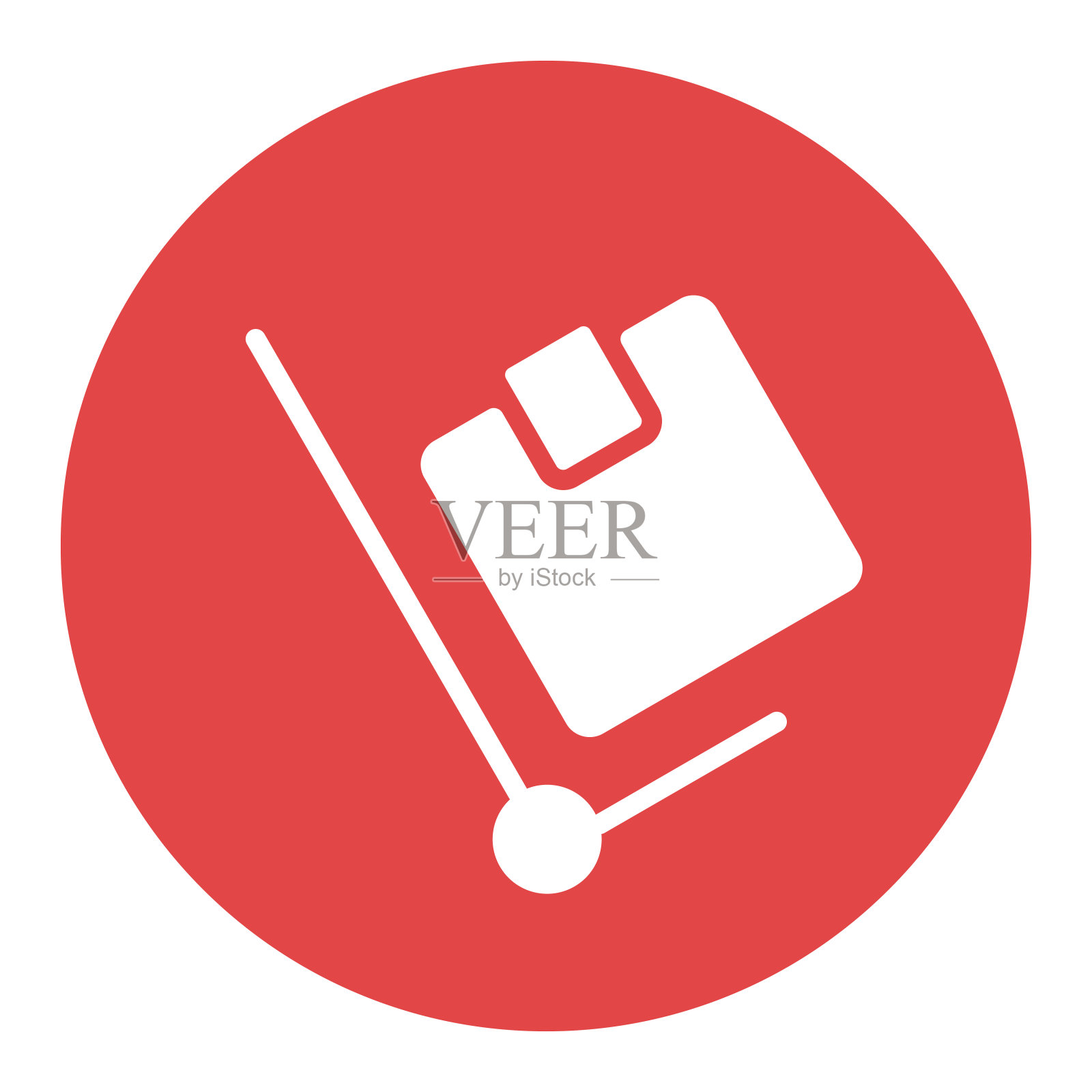 手卡车矢量平坦的白色字形图标图标素材