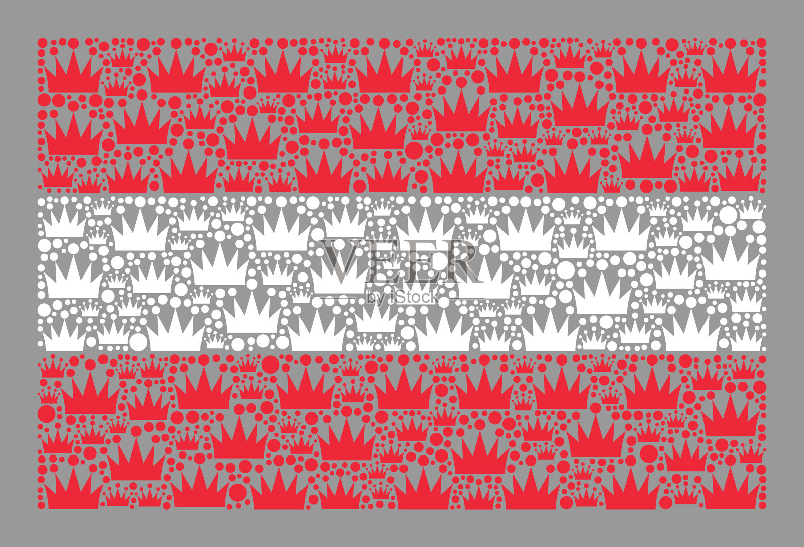 奥地利王国国旗-与皇家图标拼贴插画图片素材