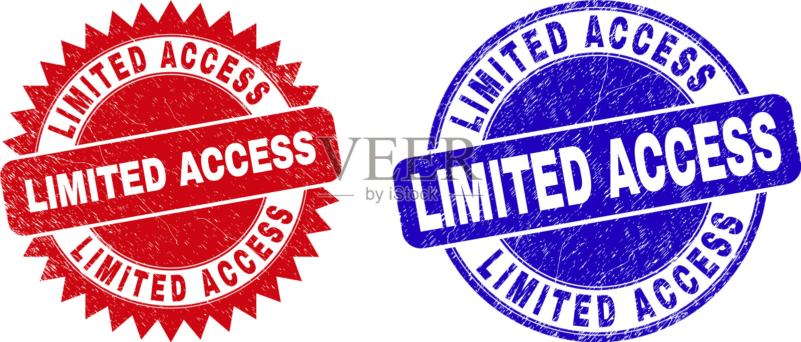 限制访问圆形和玫瑰形水印插画图片素材