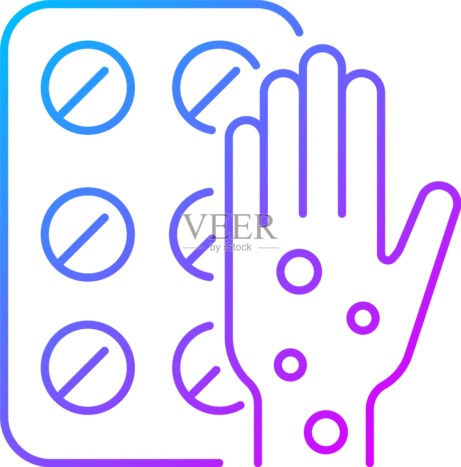 药丸过敏梯度线性图标图标素材