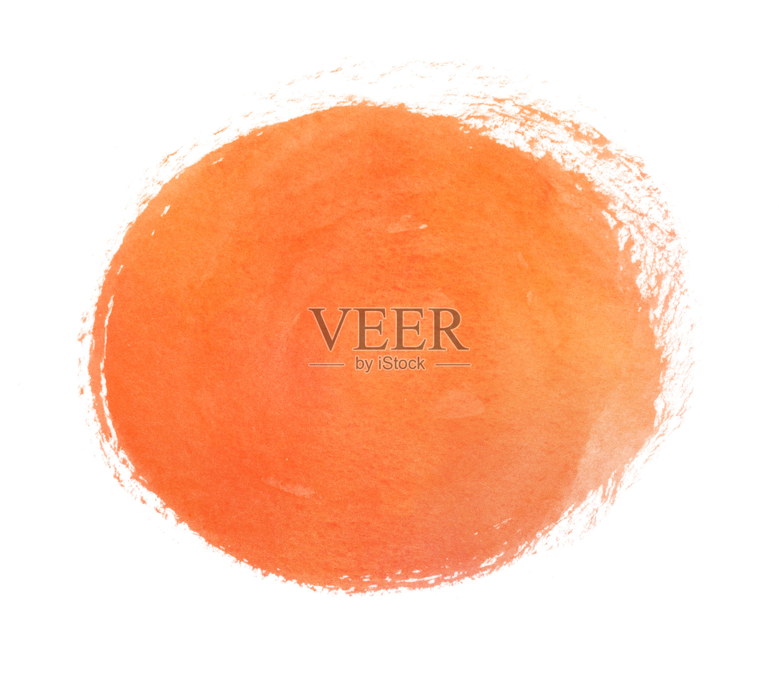 水彩手画圆形和椭圆形旗帜插画图片素材