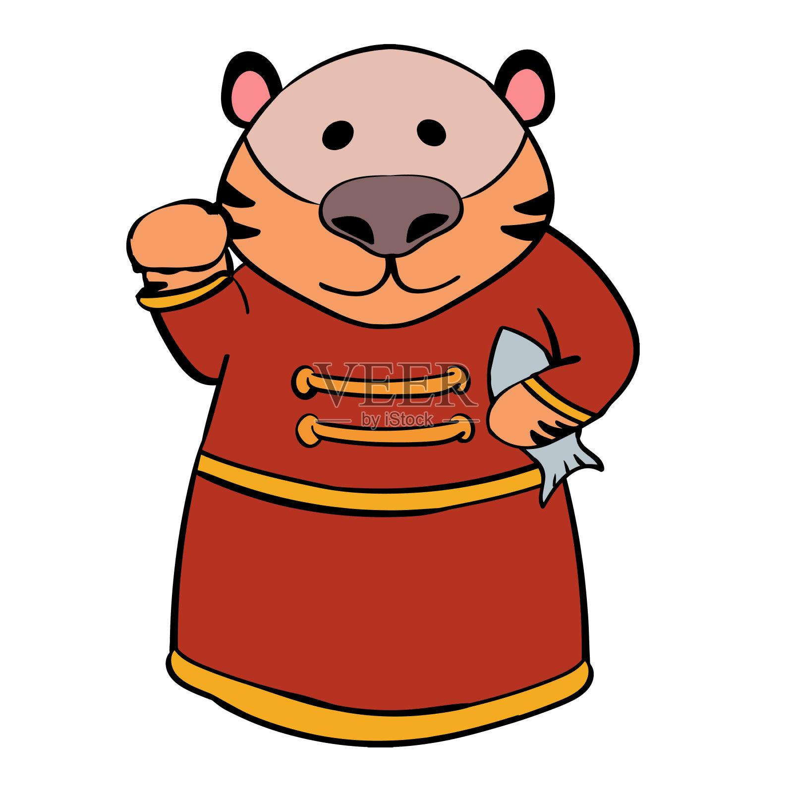 虎和鱼是中国2022年新年的象征向量插画图片素材