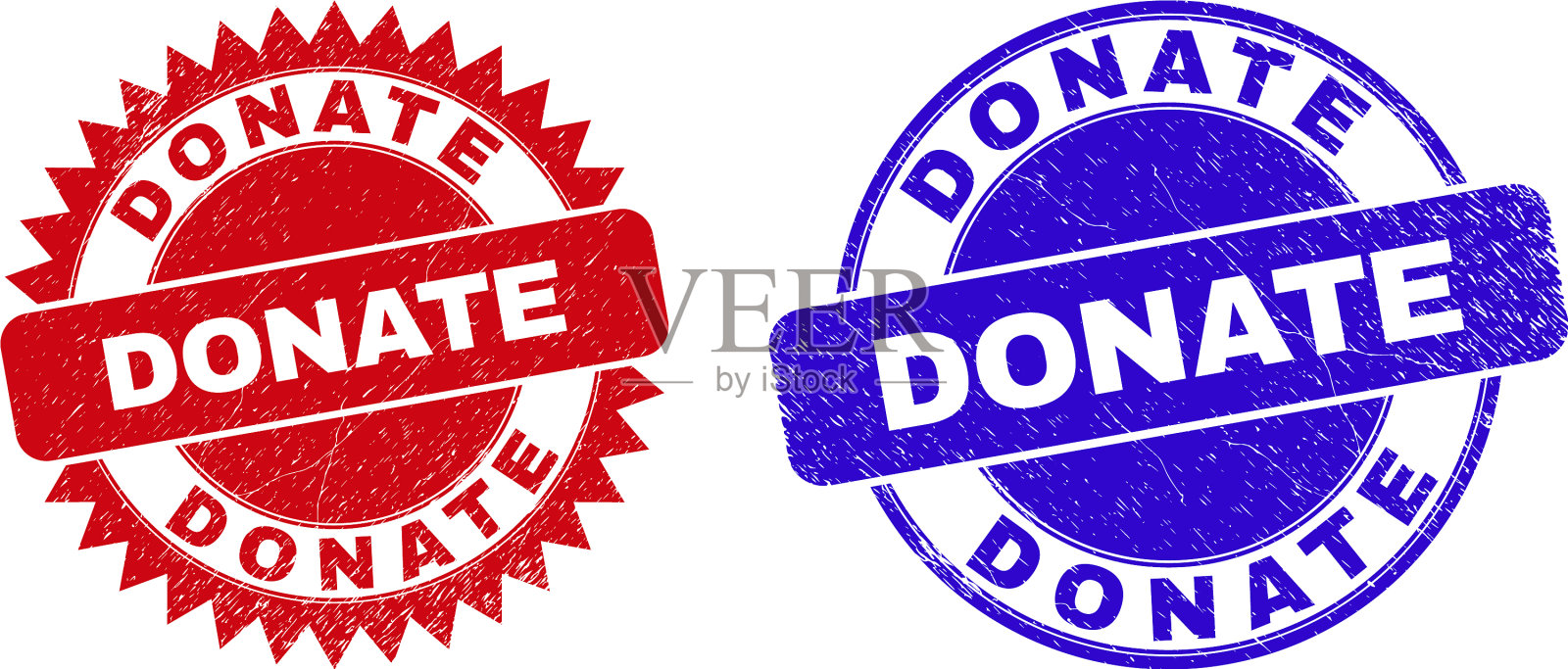 捐赠圆形和玫瑰形水印与不洁插画图片素材