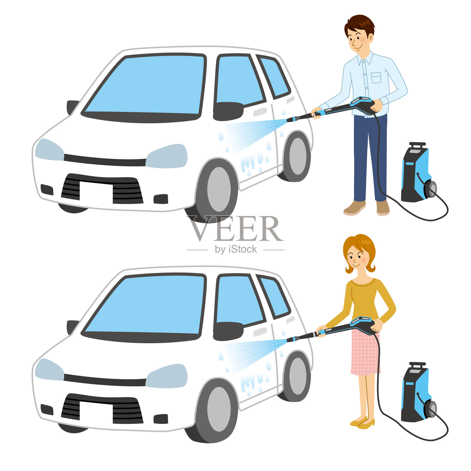 高压洗涤器插画图片素材