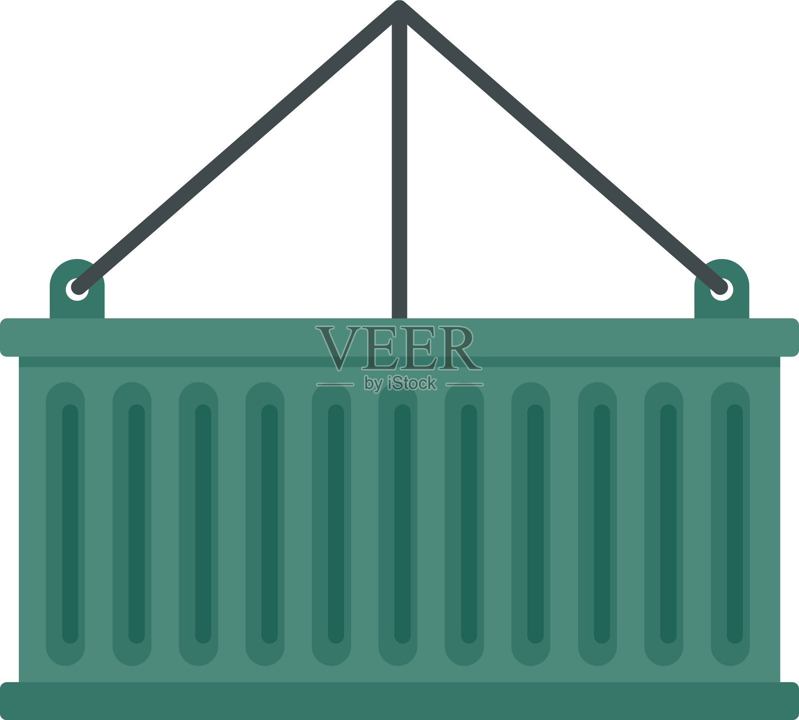 容器盒图标扁平隔离设计元素图片