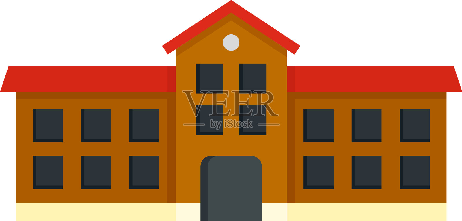 学生大学图标扁平孤立设计元素图片