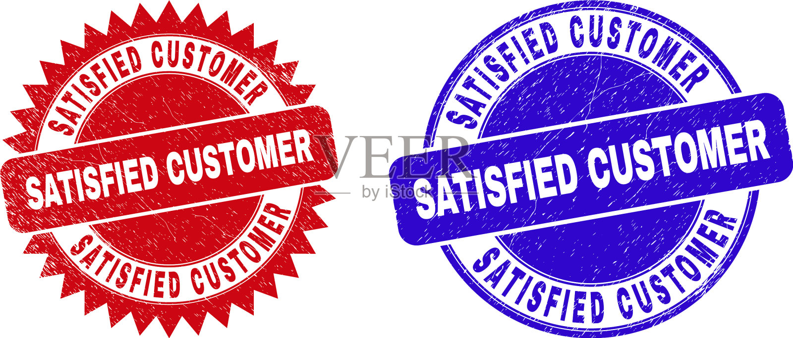 圆形及玫瑰形印章,令客户满意插画图片素材