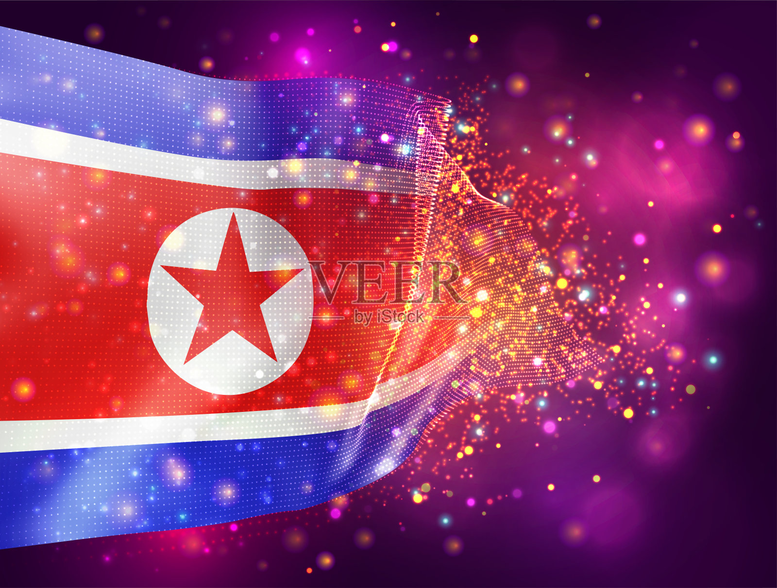 彩色背景上的3D矢量旗帜插画图片素材