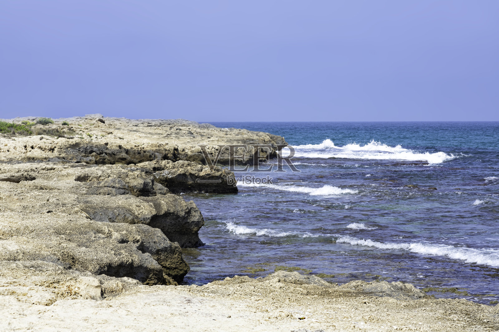 以色列地中海沿岸的砂岩地貌(低潮)照片摄影图片