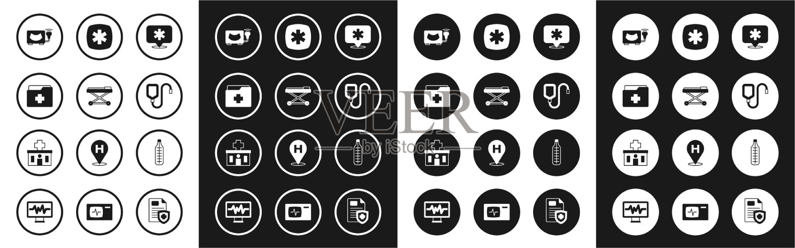 设置位置医院担架病人记录图标素材