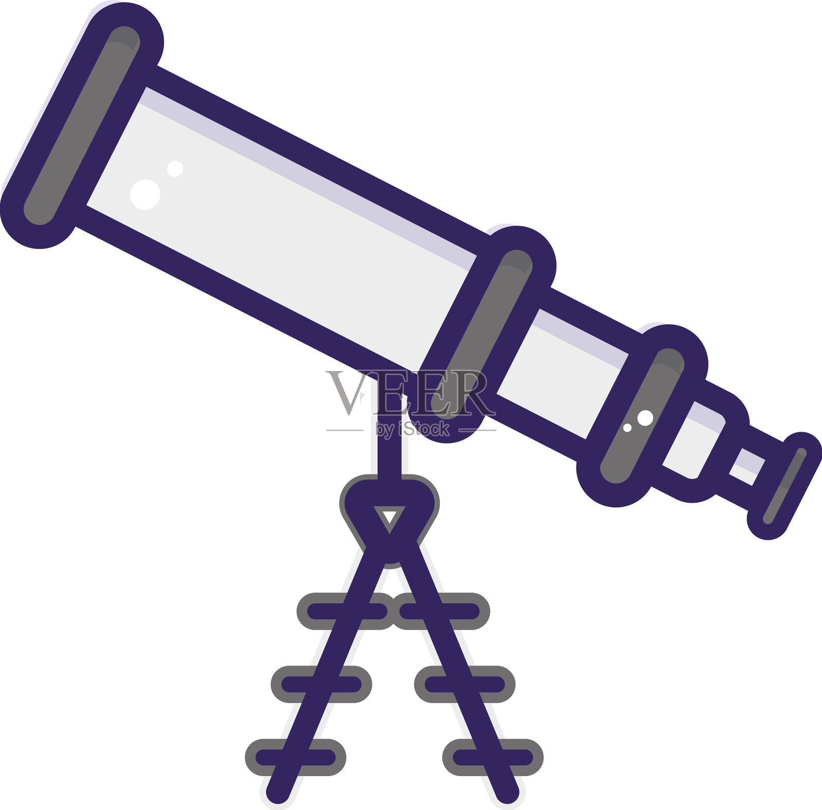 孤立的平面望远镜图标学校供应图标设计元素图片