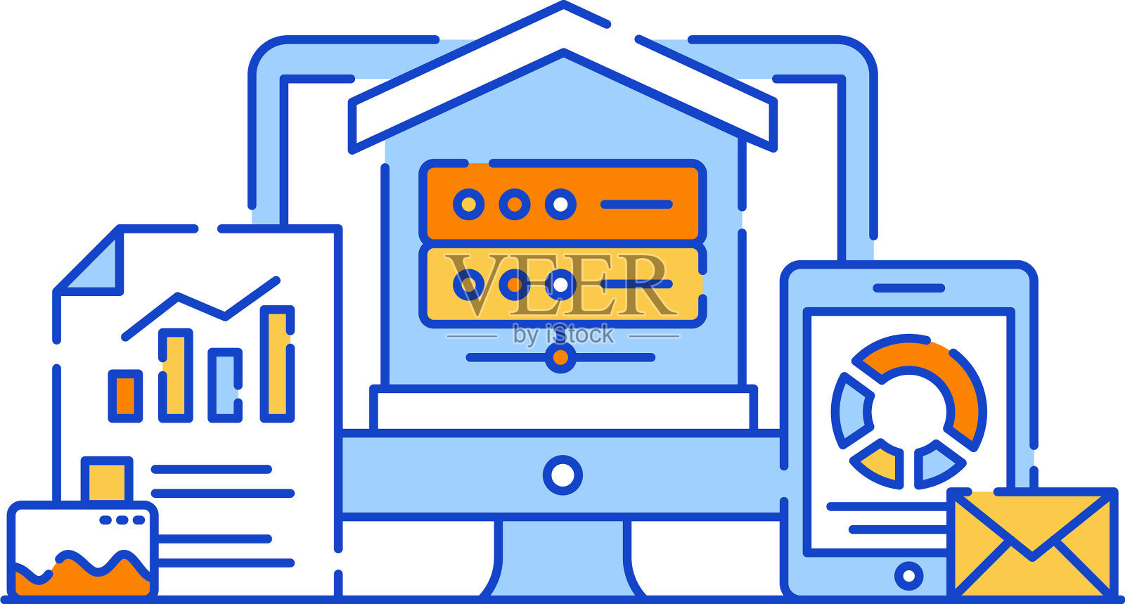 数据仓库插画图片素材