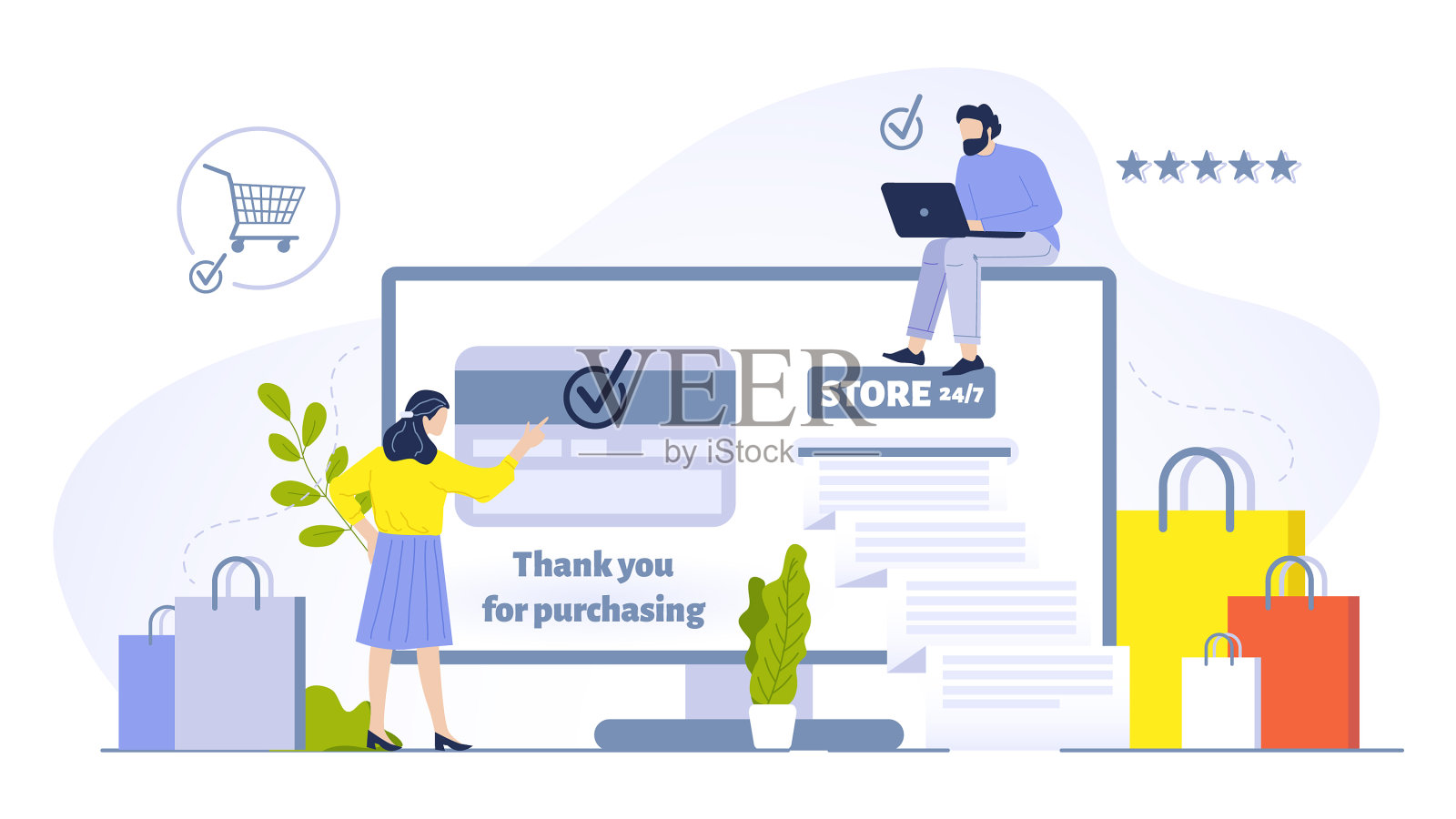 人们网购概念女人设计元素图片