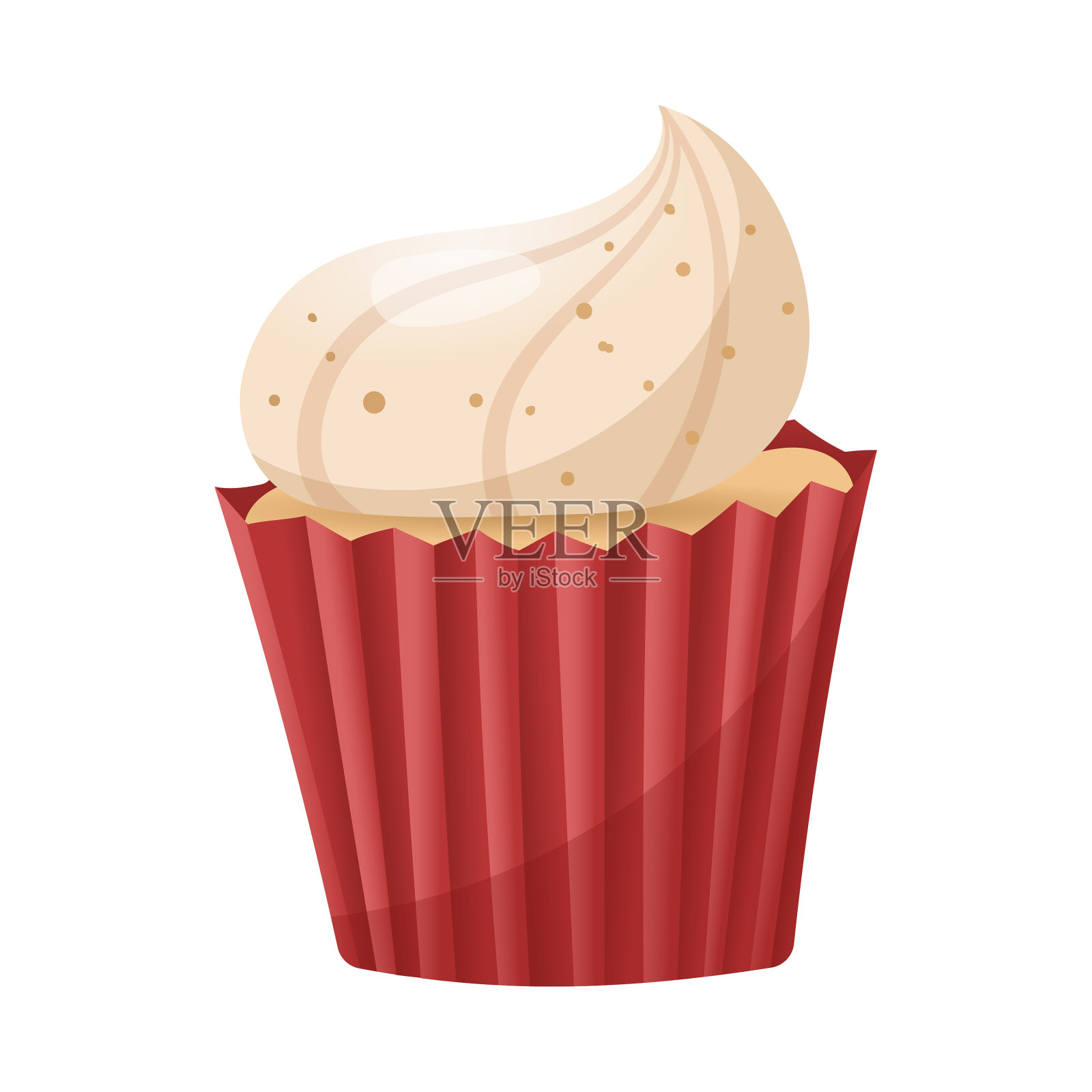 卡通海绵蛋糕加奶油插画图片素材