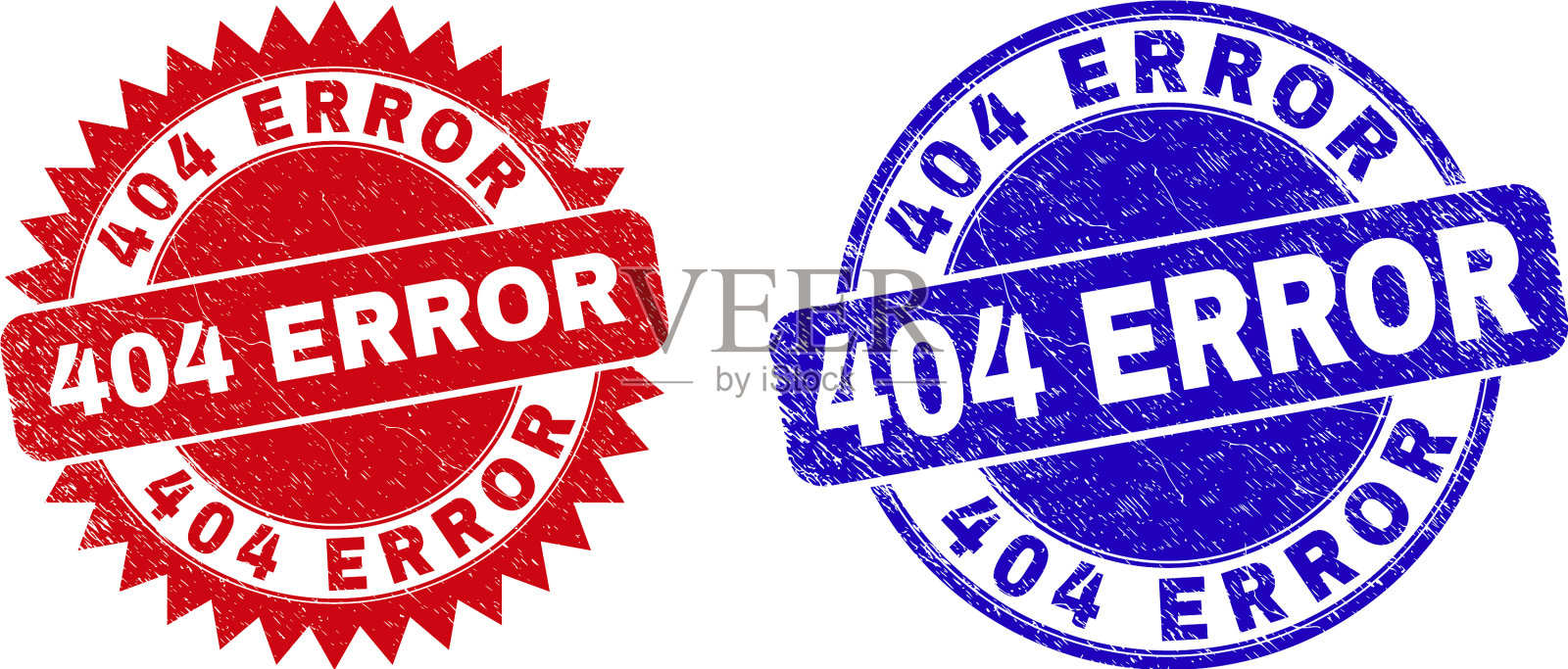 404错误圆形和玫瑰形印章印章插画图片素材