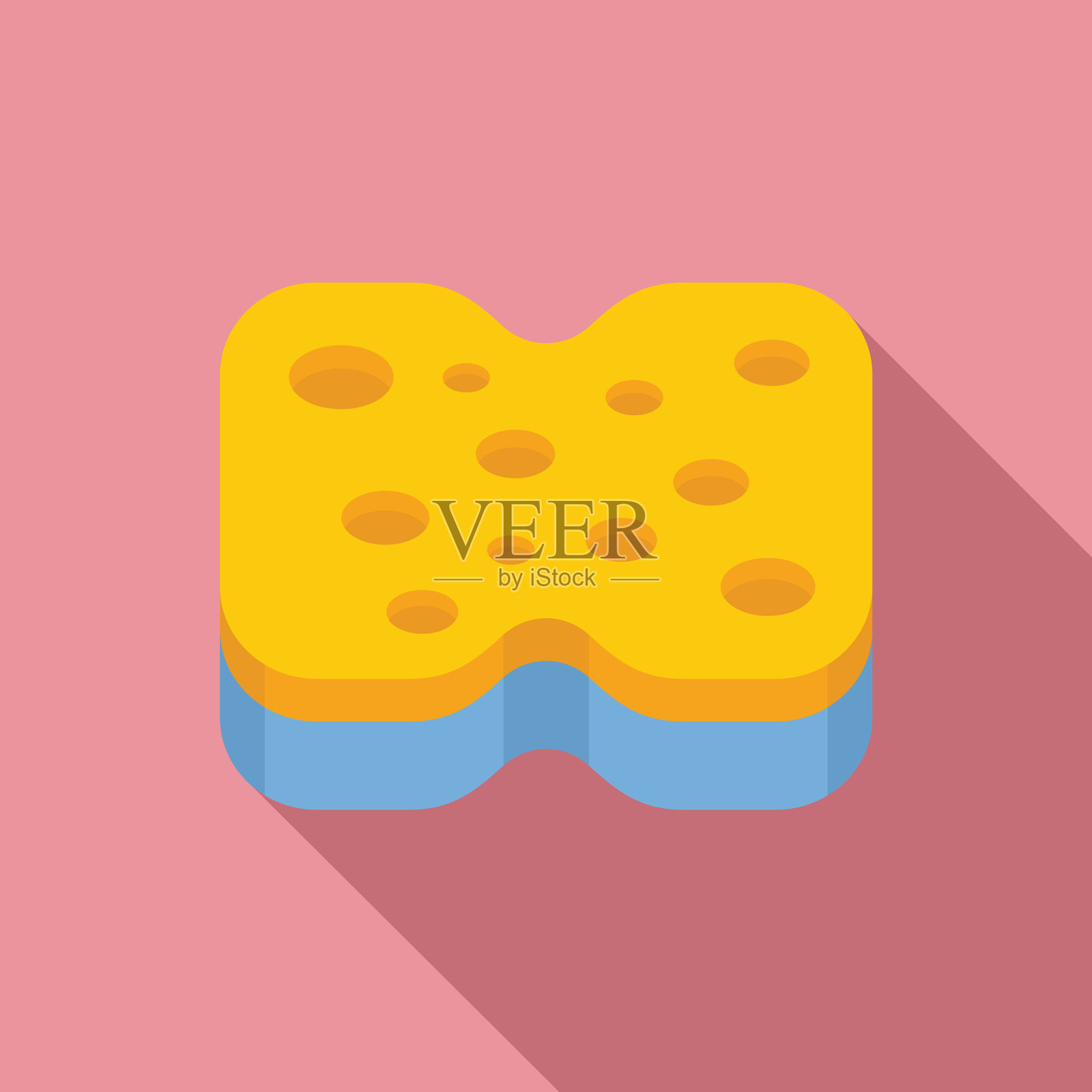 盘子海绵图标平洗干净插画图片素材