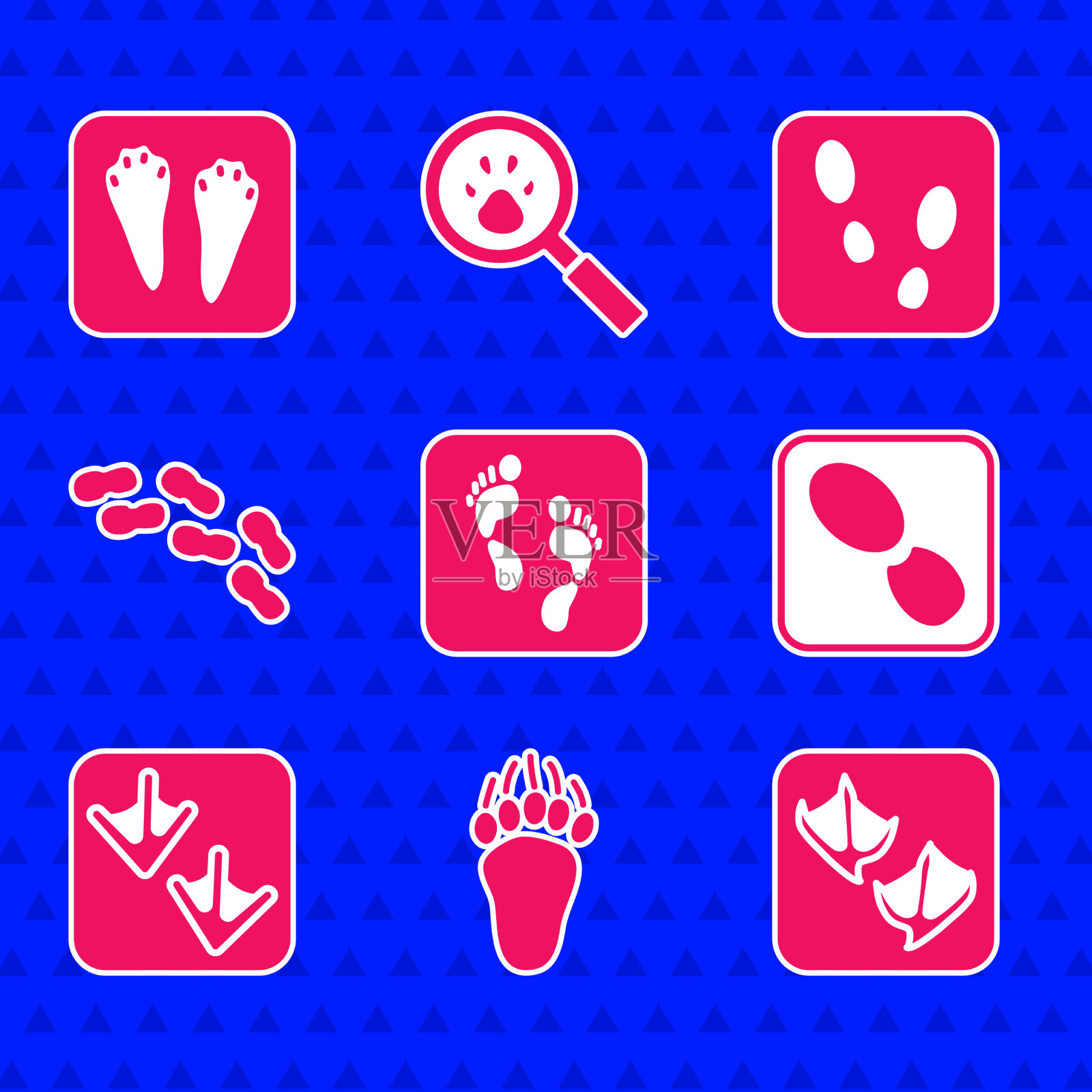 人的脚印,熊的爪子,海鸥的脚印图标素材