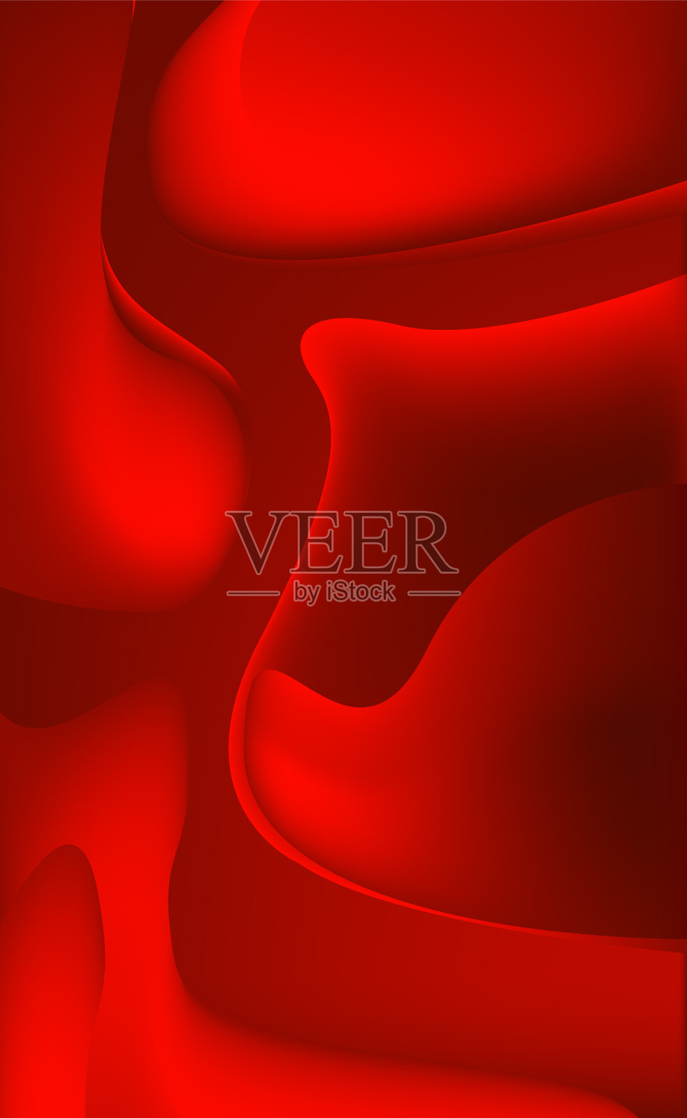 红色背景上的体积线-全景插画图片素材