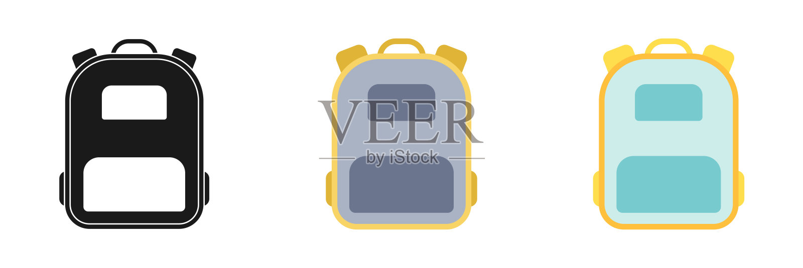 白色背景上的书包。背包。插图。插画图片素材