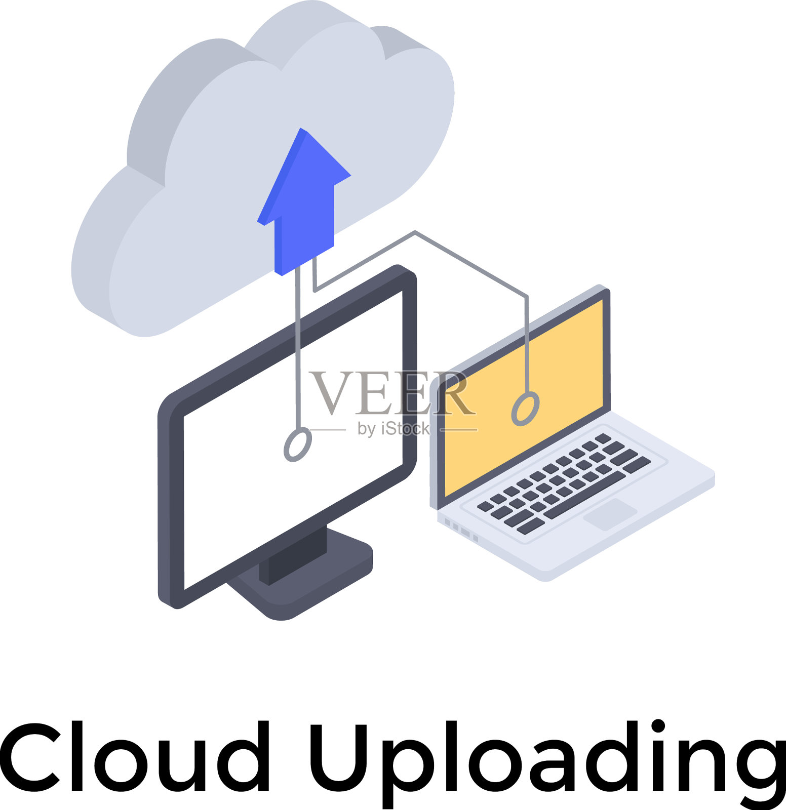 云数据上传插画图片素材