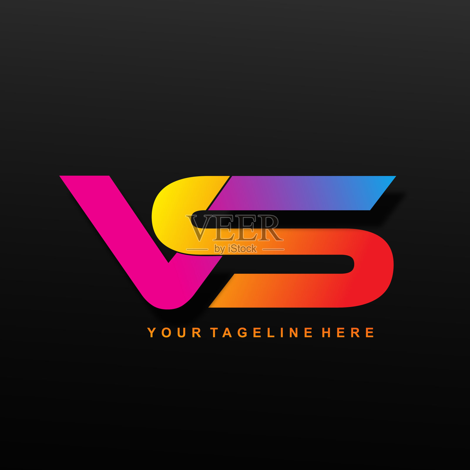 Vs字母字母标志设计形象插画图片素材