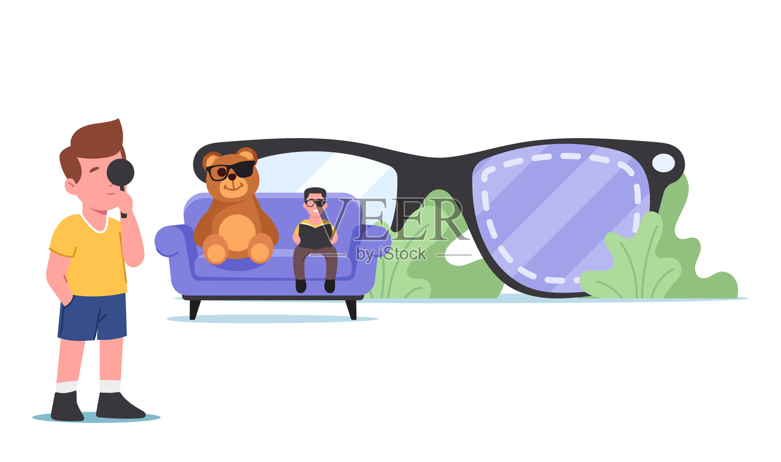 弱视斜视病概念设计元素图片