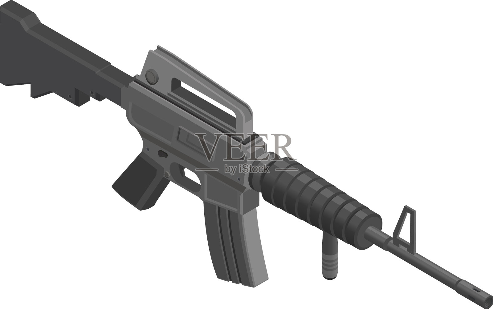 军用卡宾枪等距组成设计元素图片