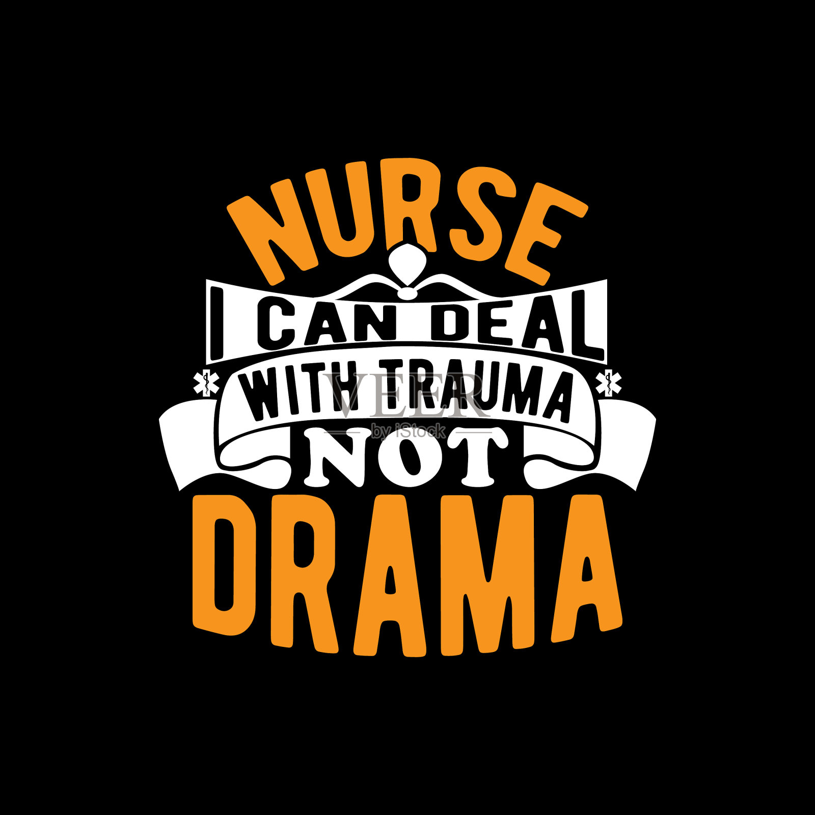 护士我能处理创伤而不是小题大做的护士t恤插画图片素材