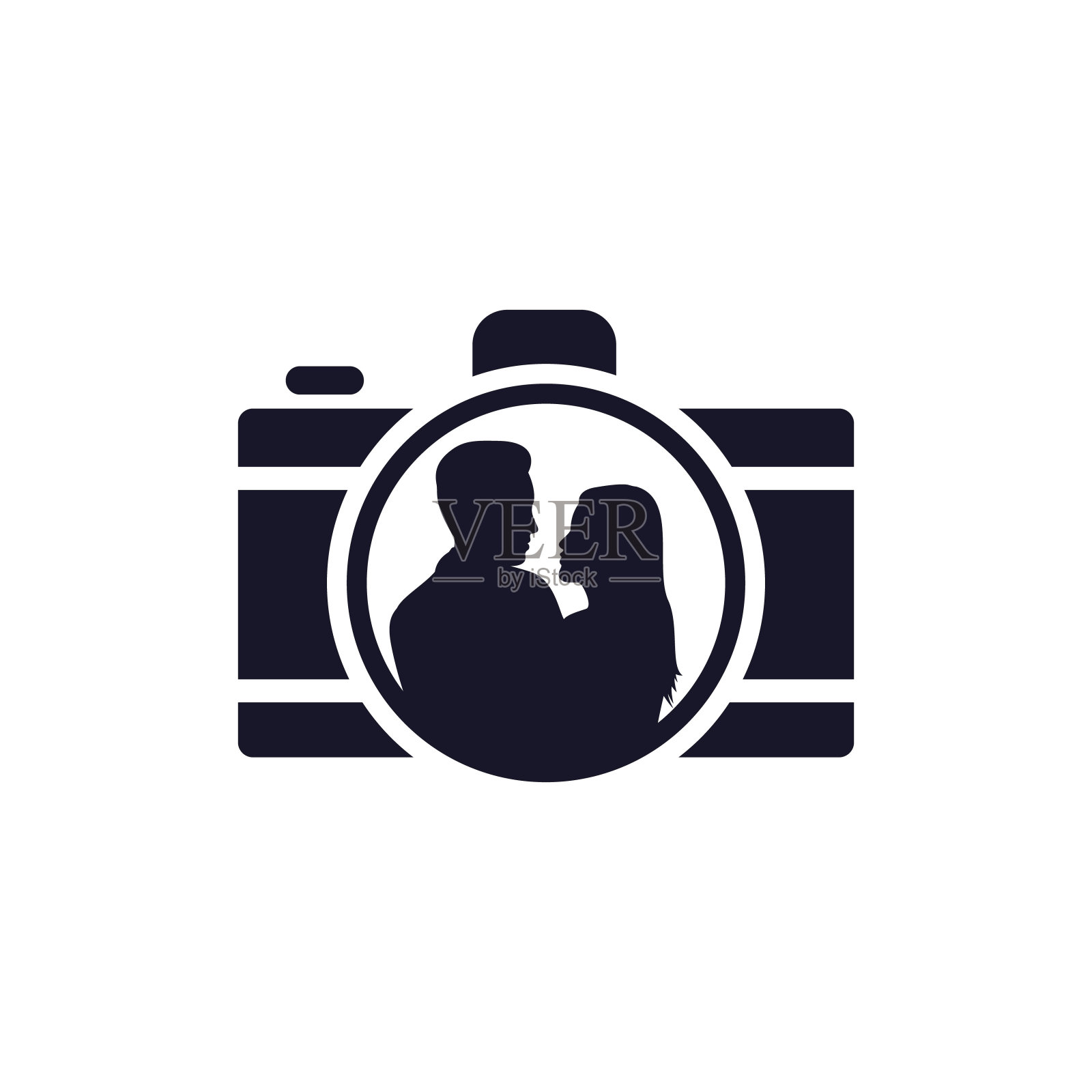 婚纱摄影Logo设计。摄影师图标。图标素材