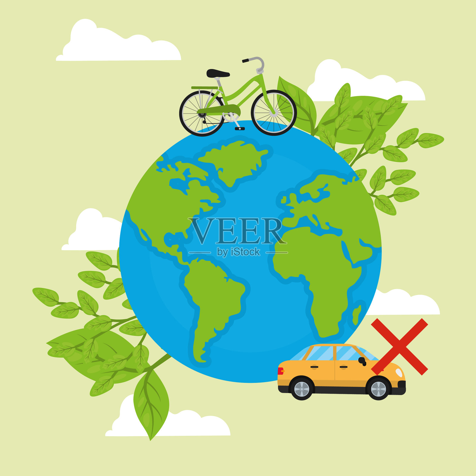 世界无车庆祝活动插画图片素材