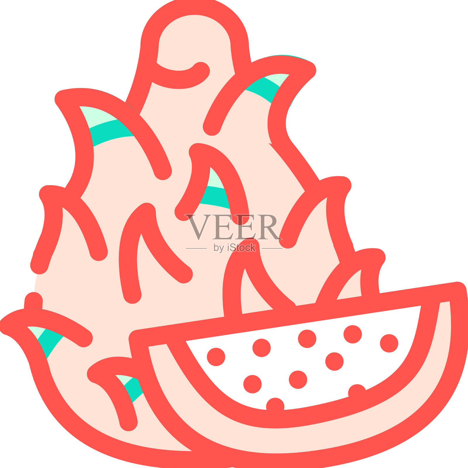 火龙果色图标设计元素图片