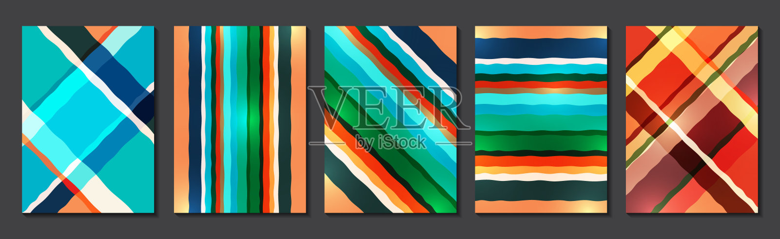 明亮抽象的不规则几何条纹。重叠的形状。适用于制作宣传材料、宣传册、条幅等。向量插画图片素材