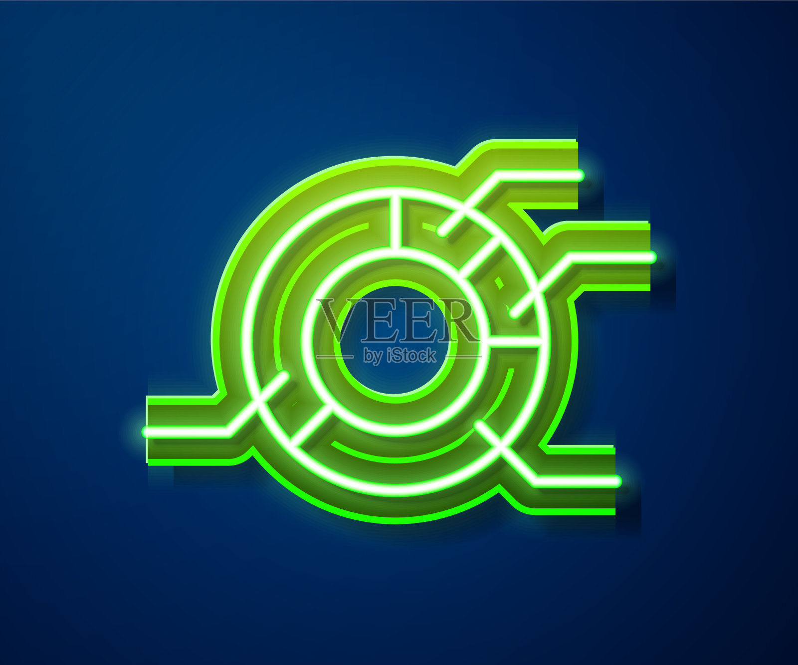 发光的霓虹灯线饼图信息图形图标插画图片素材